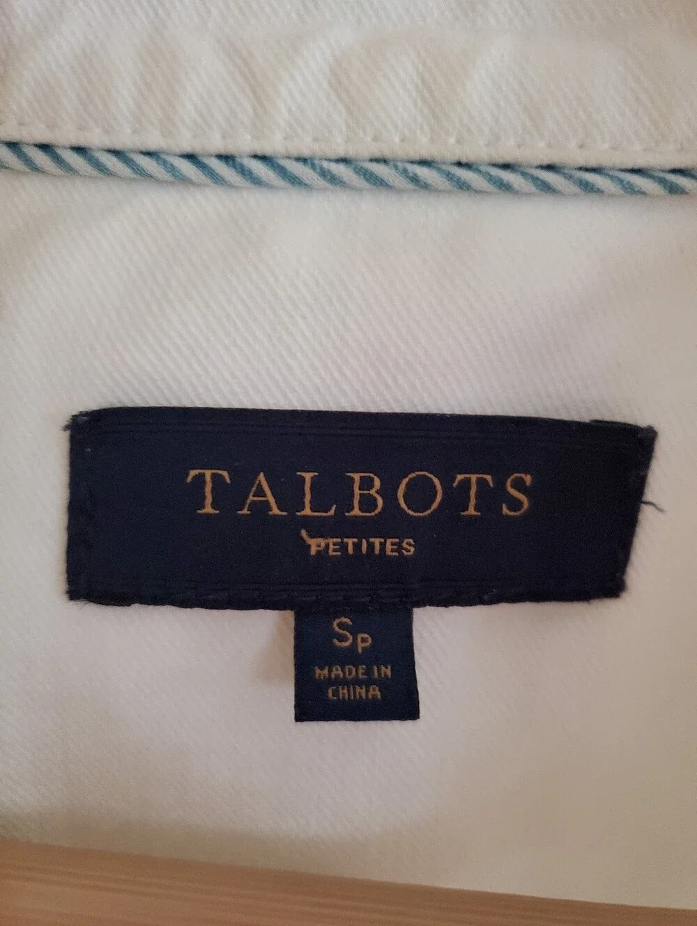 Talbots Petites Classic Jean Jacket - Solid White Size Small Petite - Picture 7 of 12
